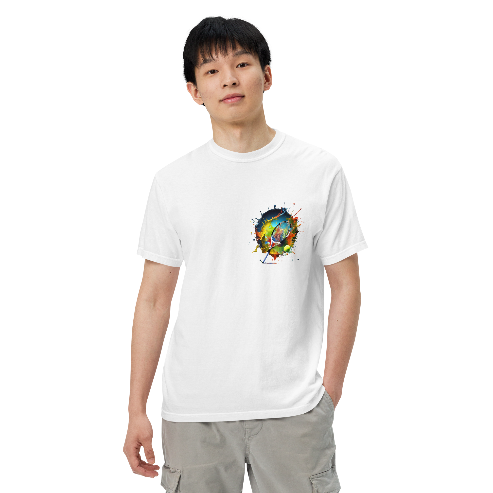 Schweres textilgefärbtes Unisex-T-Shirt Muster Nr. 9