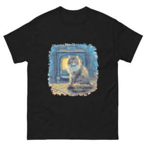 Maine Coon Ofenkatze – Künstlerisches Katzenmotiv im Van Gogh Style | Unisex T-Shirt