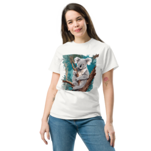 Koala T-Shirt – Künstlerisches Naturmotiv mit Koala im Baum | Unisex Shirt für Tier- und Naturfreunde