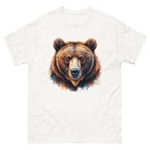 Bären T-Shirt – Realistischer Braunbär Kopf – Tiermotiv Shirt für Natur- und Tierliebhaber – Unisex T-Shirt mit starkem Wildlife Design