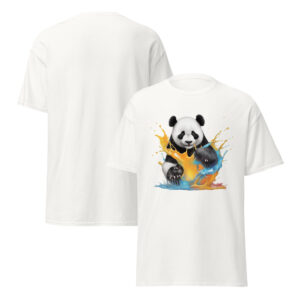 Klassisches Unisex T-Shirt Panda Splash – Kunst, die man tragen kann