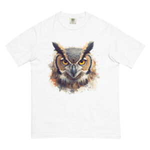 Eulen T-Shirt – Mystisches Eulenmotiv im modernen Wildlife Kunstdesign | Unisex Shirt für Natur- und Tierliebhaber